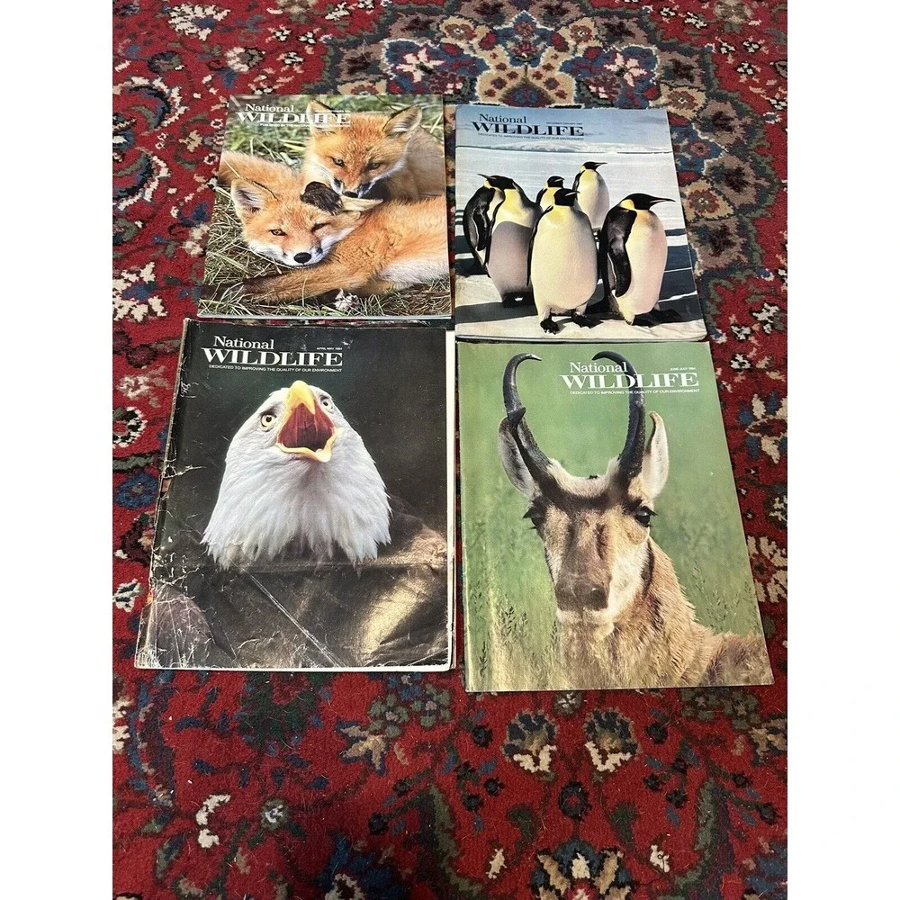 Lot of 4 Vintage National Wildlife Federation Magazines 1984 1985 1990